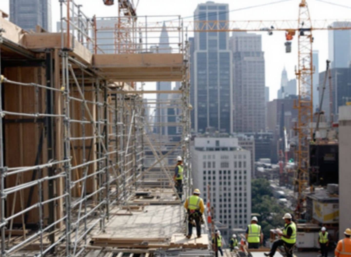 Falling Through a Gap Between Scaffold Planks in New York