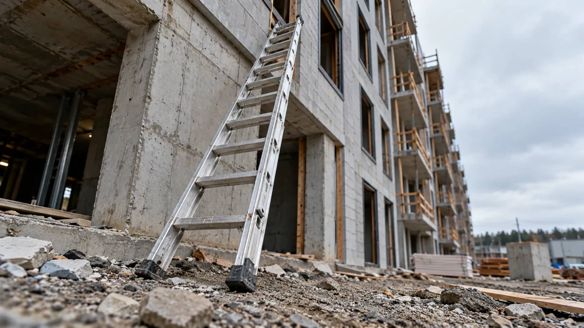 Unsecured Extension Ladder Falls on New York Construction Sites